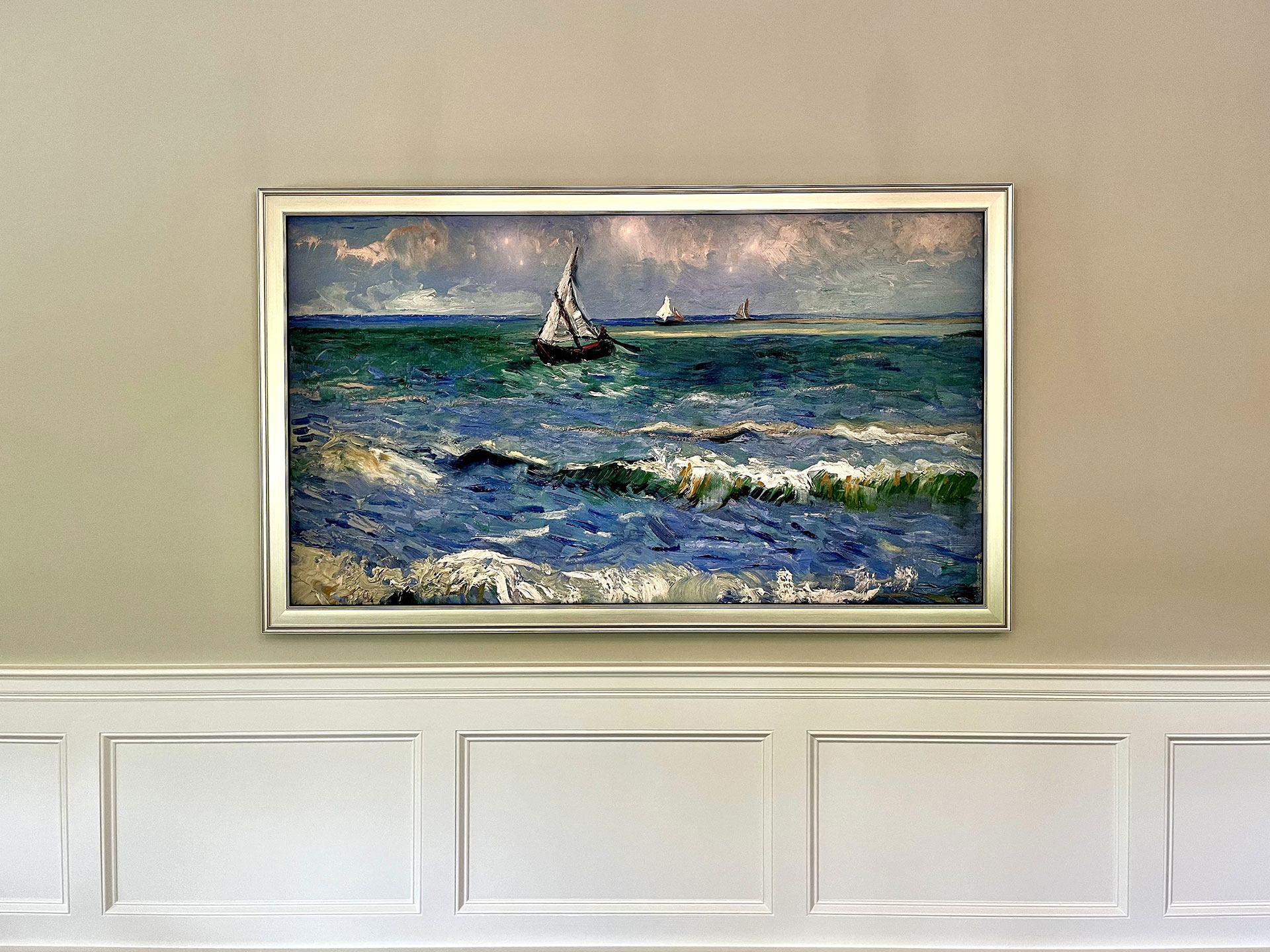 Frame TV installation displaying artwork